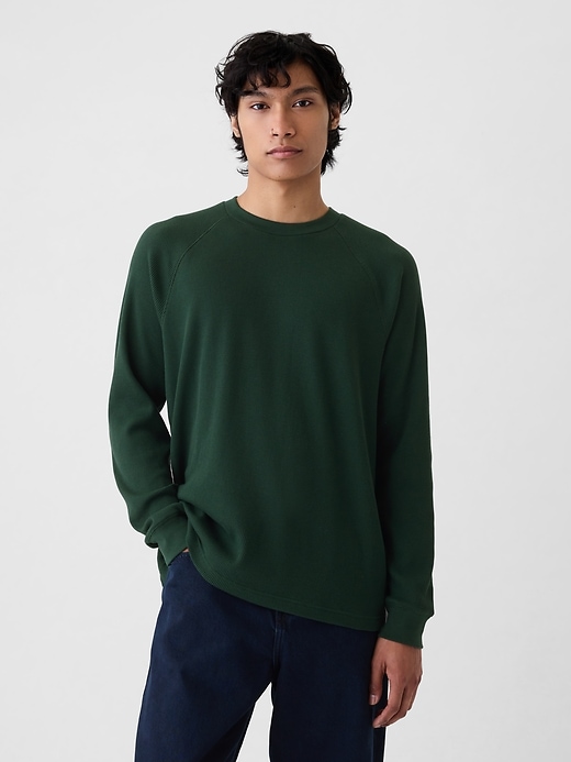 Waffle-Knit Raglan T-Shirt | Gap