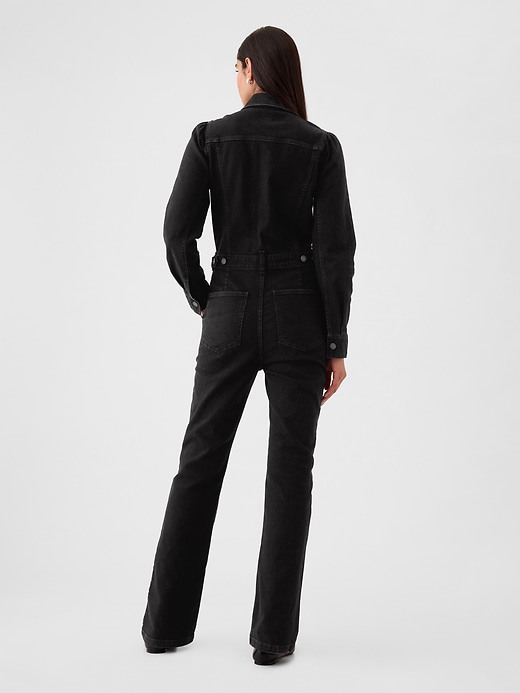 2 of 8 showing, with the color black wash of product Western Denim Jumpsuit