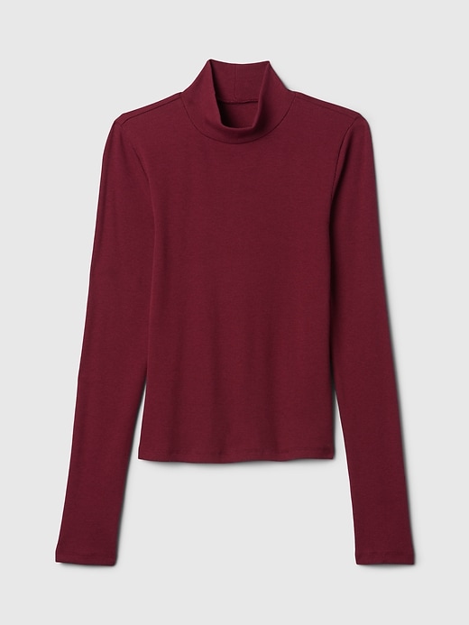 Image number 5 showing, Modern Rib Mockneck Crop Shirt