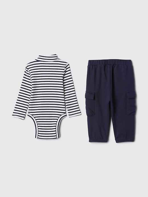 2 of 8 showing, with the color dark night blue of product Baby Two-Piece Outfit Set