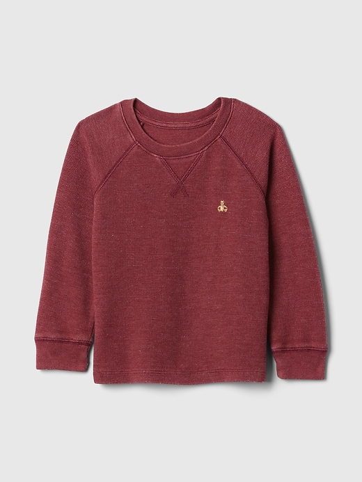 1 of 8 showing, with the color red delicious of product Baby & Toddler Textured Raglan T-Shirt