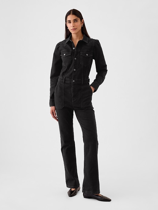 1 of 8 showing, with the color black wash of product Western Denim Jumpsuit