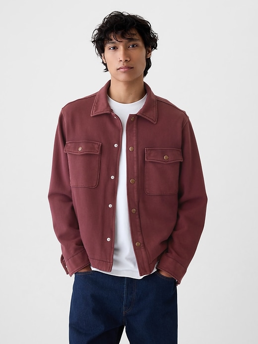 1 of 8 showing, with the color noir red of product Heavyweight Fleece Shirt Jacket