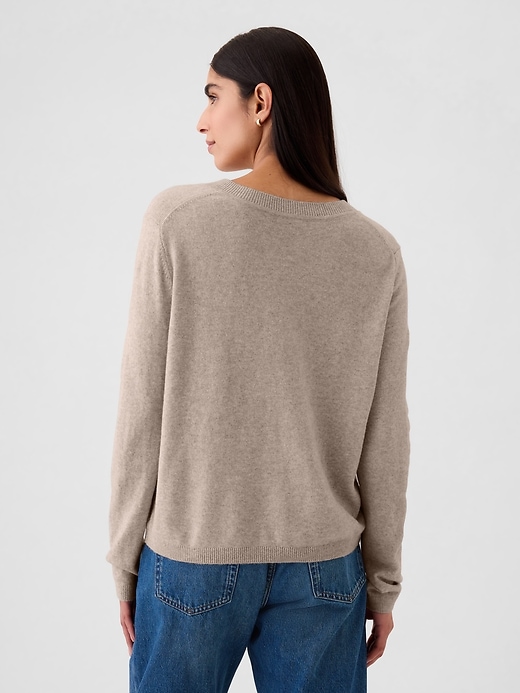 2 of 8 showing, with the color Cobblestone beige of product CashSoft V-Neck Sweater
