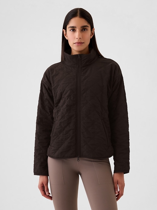 1 of 8 showing, with the color Terra brown of product GapFit Quilted Jacket