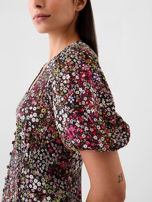 chinese dress ladies Gap Black Floral Print Maxi Dress with V-Neck