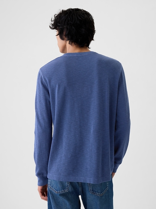 2 of 8 showing, with the color BLUE of product Waffle Henley T-Shirt