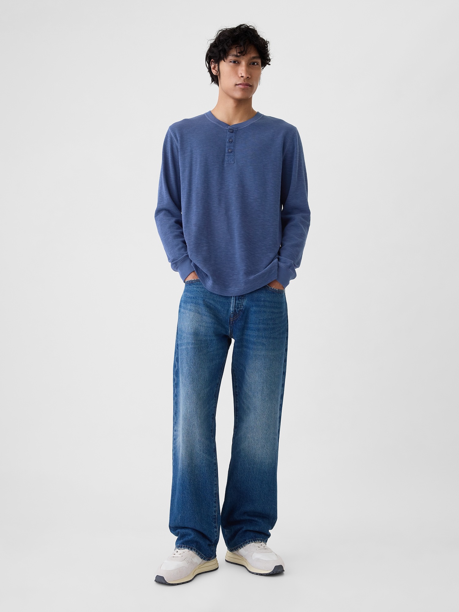 Мужские футболки Gap Waffle Henley T-Shirt — фото 3
