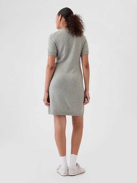2 of 8 showing, with the color heather grey of product CashSoft Mini Sweater Dress