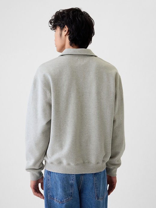2 of 8 showing, with the color LIGHT HEATHER GREY of product Heavyweight Half-Zip Pullover