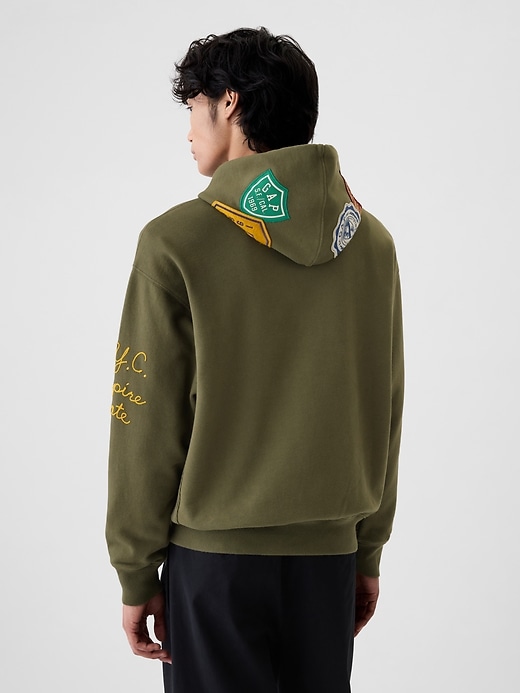 2 of 8 showing, with the color ARMY JACKET GREEN of product Heavyweight Arch Logo Hoodie