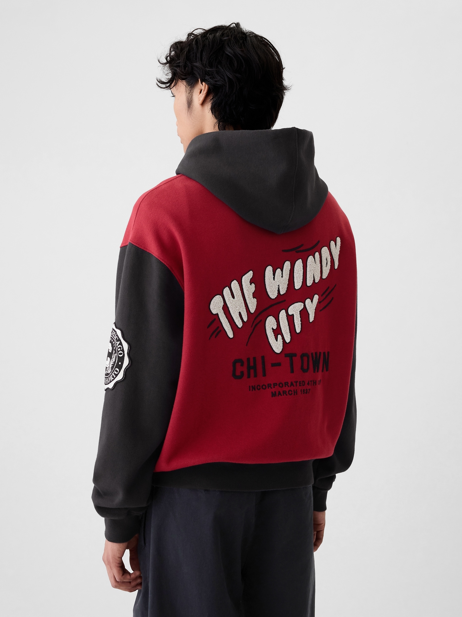 Red and black gap hoodie deals