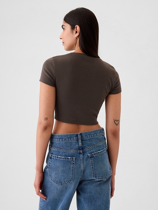 2 of 8 showing, with the color terra brown of product Modern Cropped T-Shirt