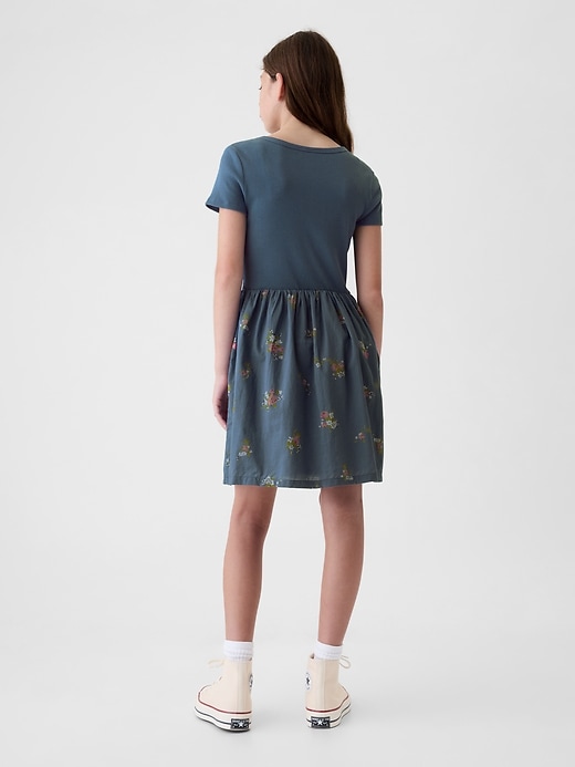 2 of 8 showing, with the color bainbridge blue floral of product Kids Skater Dress