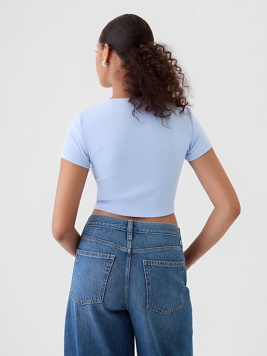 2 of 8 showing, with the color blue crystal of product Modern Cropped T-Shirt