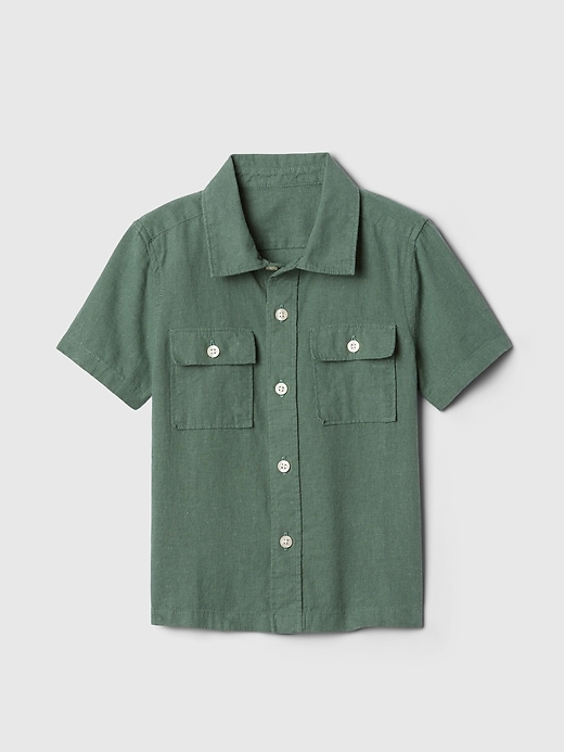 1 of 8 showing, with the color dark forest green of product babyGap Utility Shirt