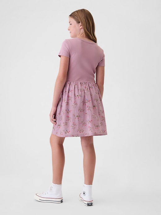 2 of 8 showing, with the color pink floral of product Kids Skater Dress