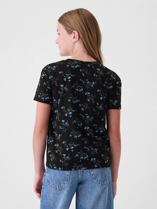 2 of 8 showing, with the color multi floral blue of product Kids Vintage T-Shirt