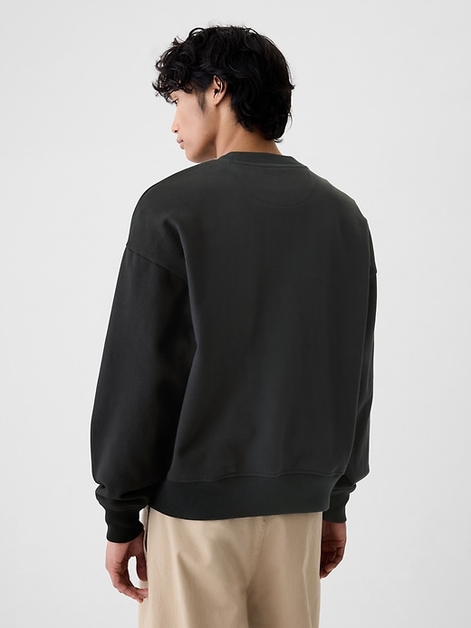 2 of 8 showing, with the color black of product Heavyweight Crewneck Sweatshirt
