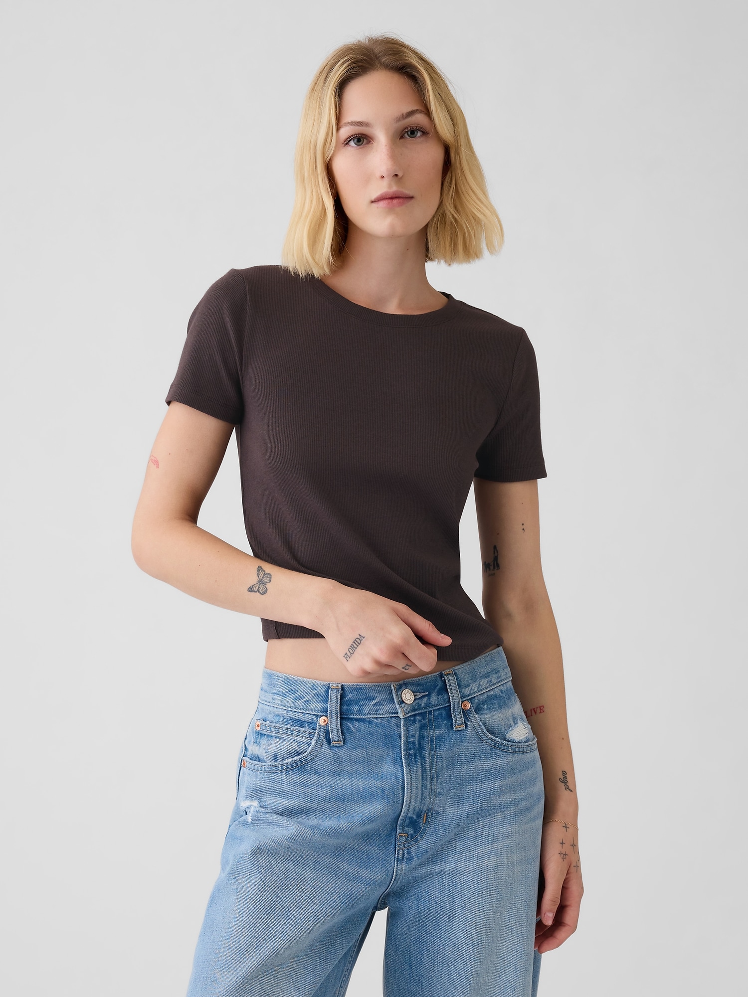 Modern Rib Cropped T-Shirt
