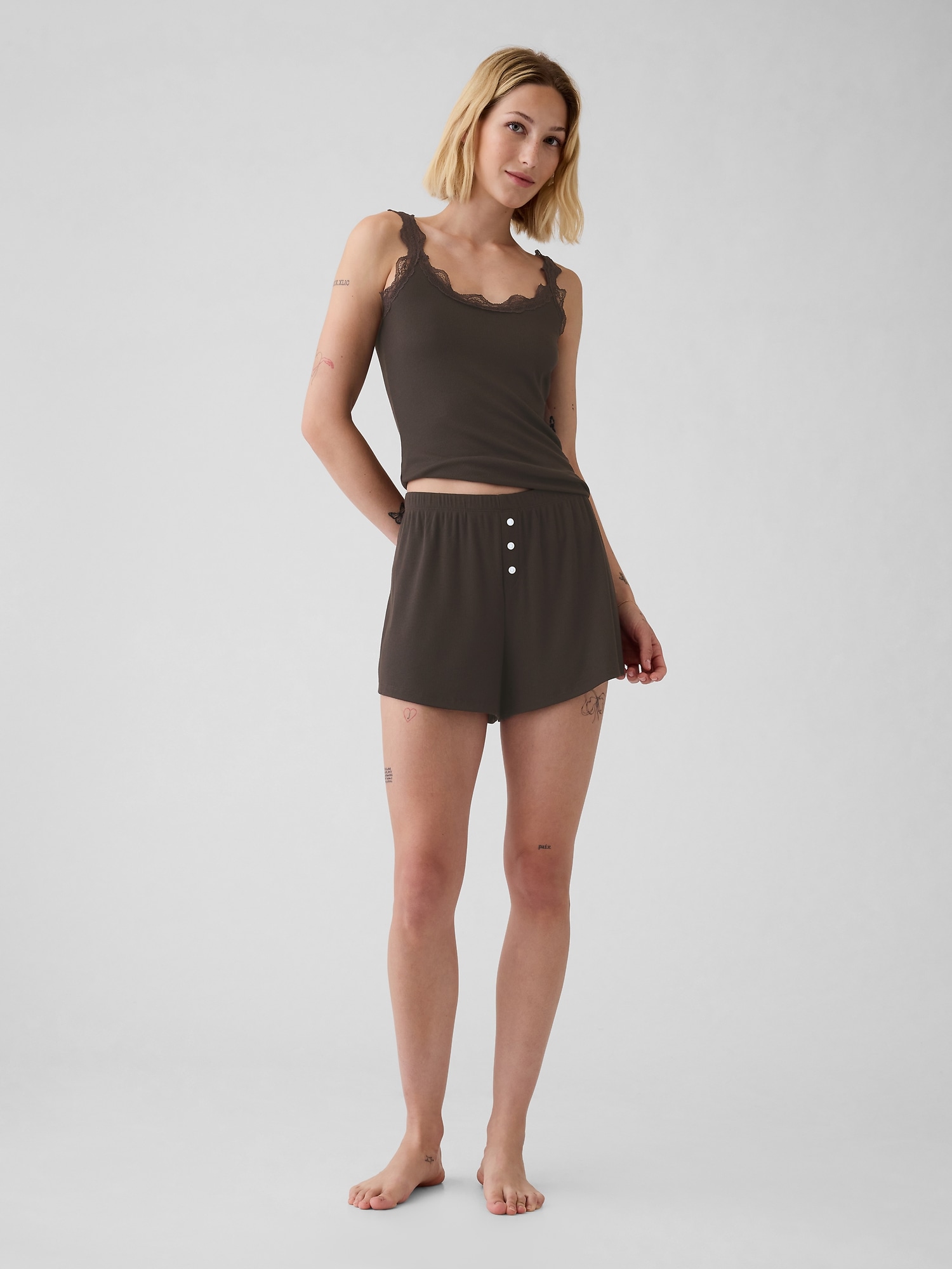 Mini Rib PJ Shorts