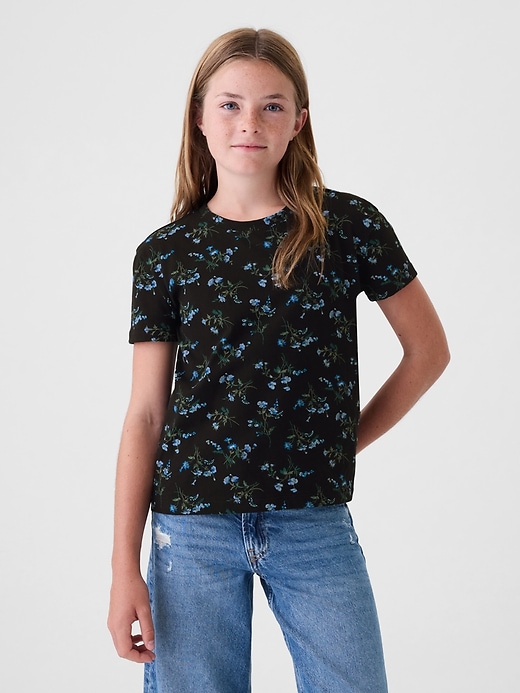 1 of 8 showing, with the color multi floral blue of product Kids Vintage T-Shirt