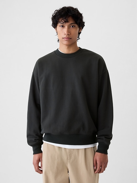 1 of 8 showing, with the color black of product Heavyweight Crewneck Sweatshirt