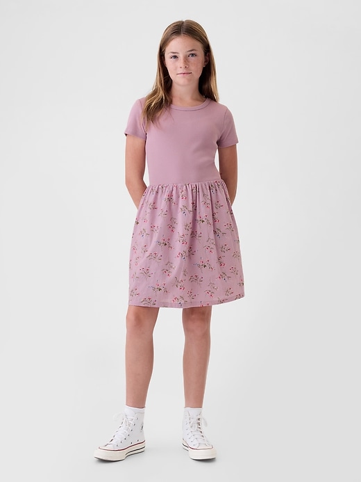 1 of 8 showing, with the color pink floral of product Kids Skater Dress