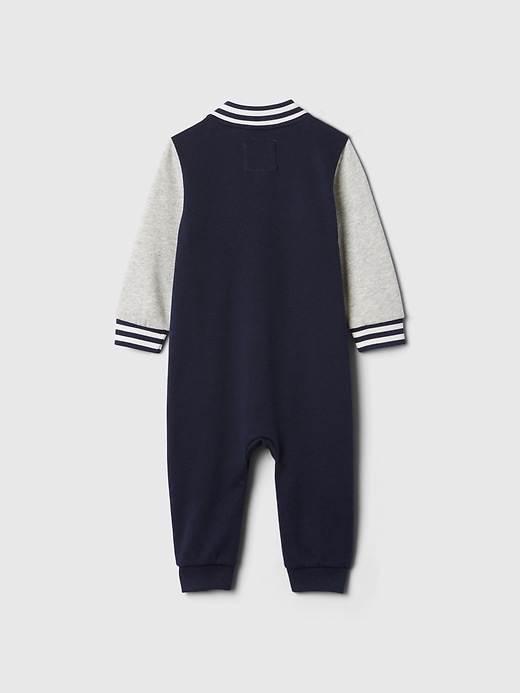 2 of 8 showing, with the color navy uniform blue of product Baby Varsity One-Piece