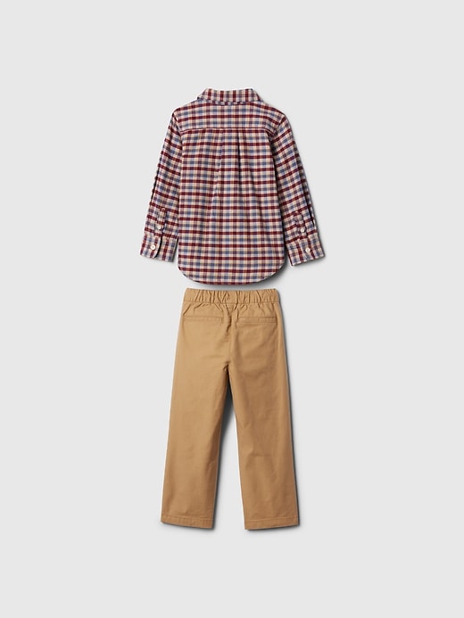 2 of 8 showing, with the color red delicious of product Baby & Toddler Flannel Outfit Set