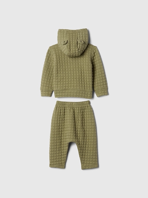 2 of 8 showing, with the color walden green of product Baby Quilted Outfit Set