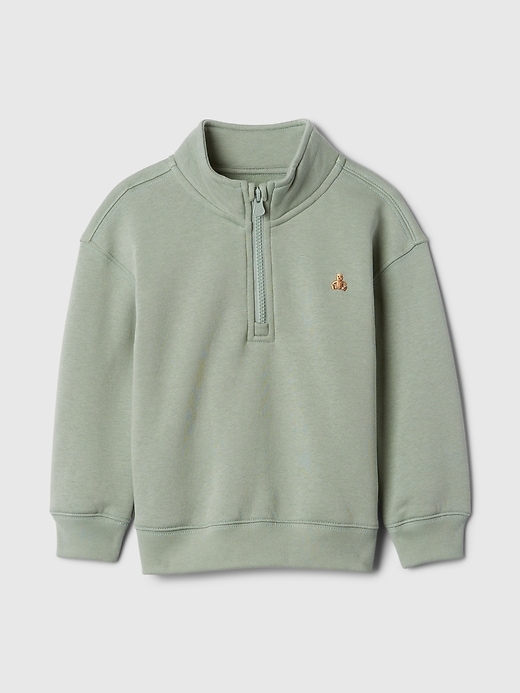 1 of 8 showing, with the color Sage green of product Baby & Toddler Vintage Soft Relaxed Quarter-Zip Pullover