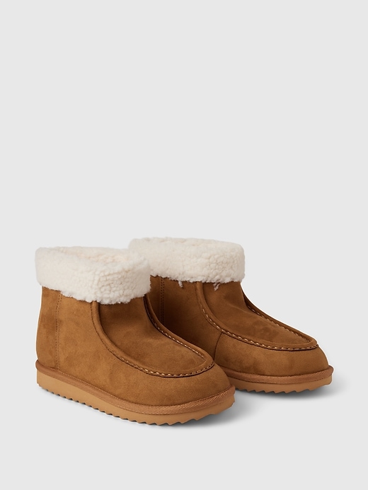 2 of 8 showing, with the color Tan of product Kids Cozy Moc Boots