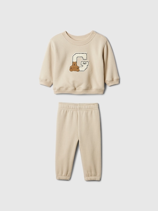 1 of 8 showing, with the color Bedrock beige of product Baby Brannan Bear Logo Sweat Set