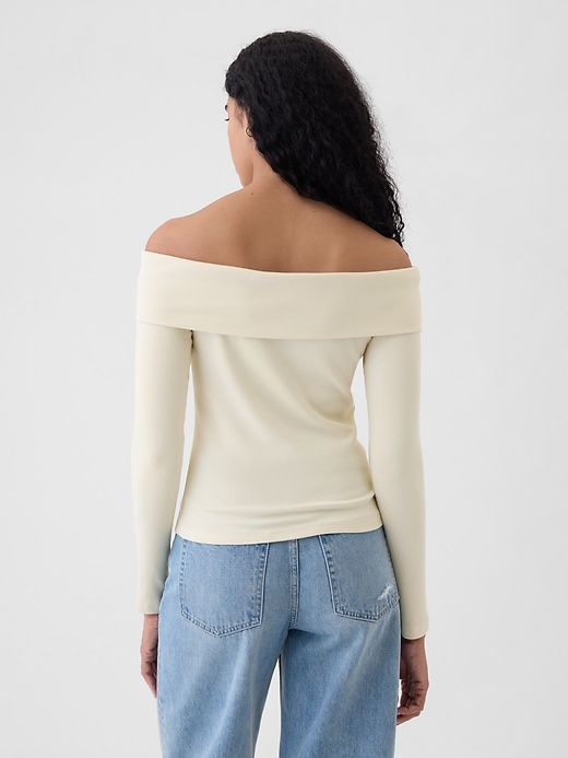 Image number 2 showing, Modern Rib Off-Shoulder Cropped Top