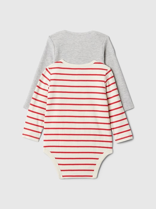 2 of 8 showing, with the color heather grey of product Baby First Favorites Bodysuit (2-Pack)
