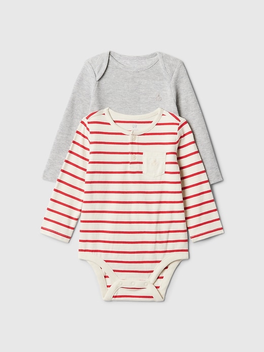 1 of 8 showing, with the color heather grey of product Baby First Favorites Bodysuit (2-Pack)