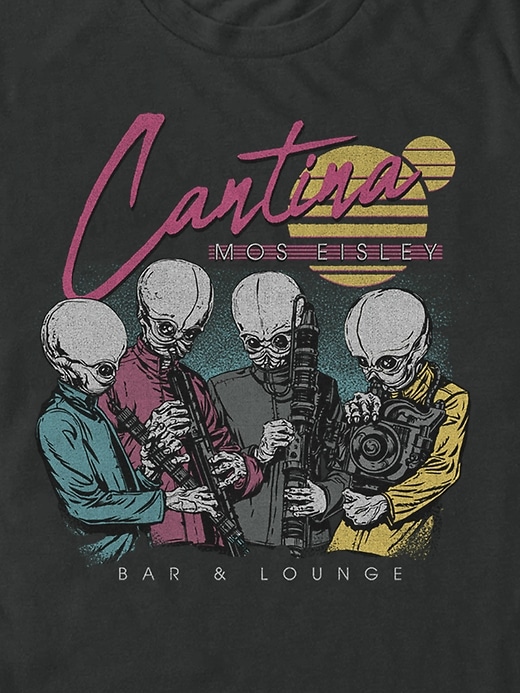 2 of 8 showing, with the color BLACK of product Star Wars Cantina Band Graphic Tee