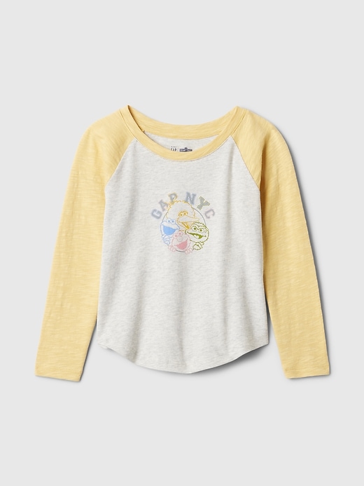 1 of 8 showing, with the color french almond of product Baby & Toddler Sesame Street Raglan Graphic T-Shirt
