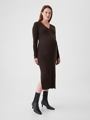 Maternity CashSoft Rib Sweater Midi Dress