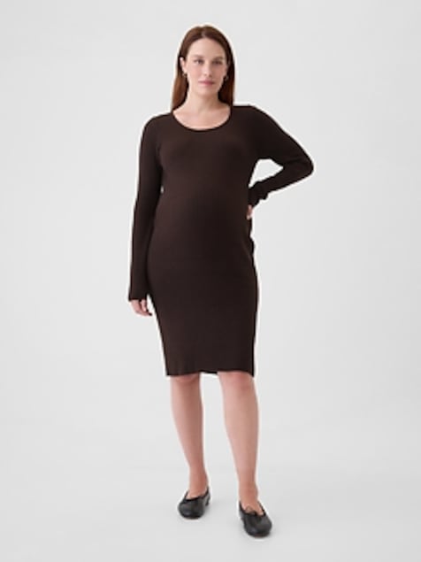 Maternity CashSoft Rib Sweater Midi Dress