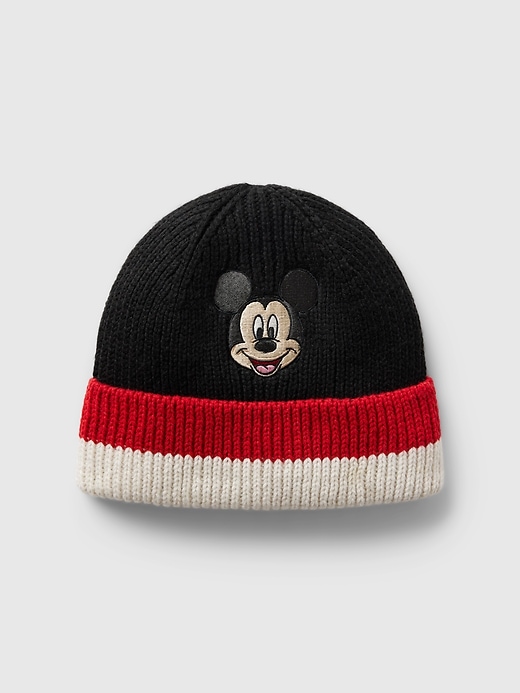 1 of 8 showing, with the color True black of product Gap × Disney Baby Mickey Mouse Beanie
