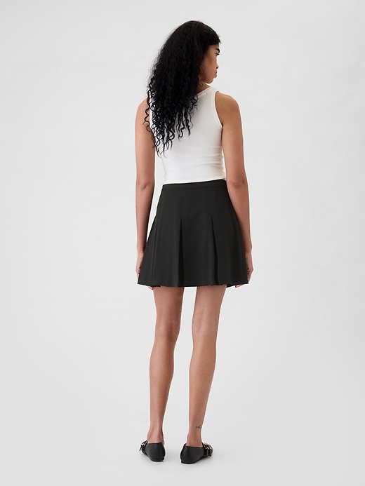 2 of 8 showing, with the color black of product Pleated Mini Skirt