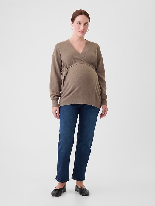 Image number 1 showing, Maternity CashSoft Wrap Sweater