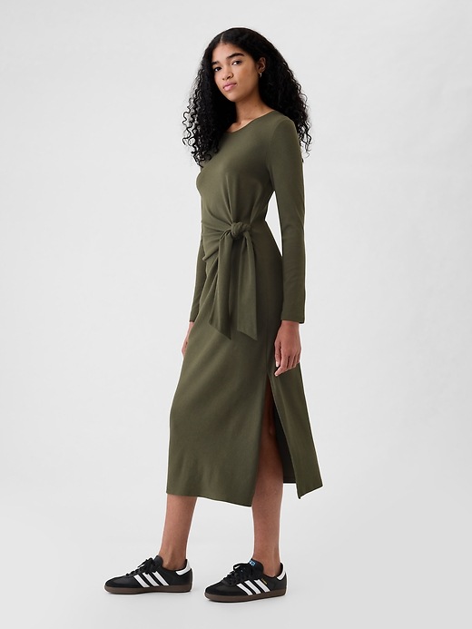 gap modern midi dress Gap Factory Women's Modern Ribbed Mockneck Midi Dress Black Size XXL