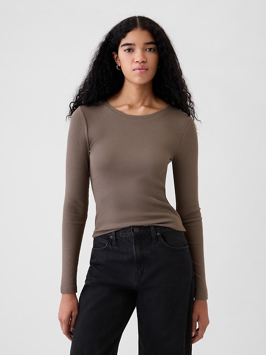 Image number 1 showing, Modern Rib Cropped T-Shirt