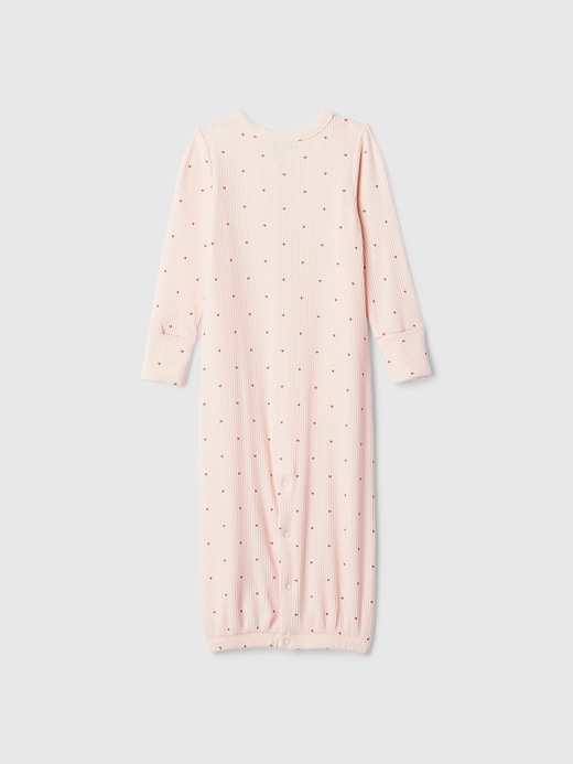 2 of 8 showing, with the color barely pink of product Baby Rib Convertible Sleep Gown