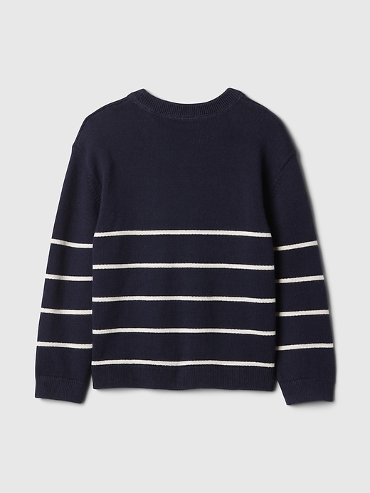2 of 8 showing, with the color navy uniform blue of product Baby & Toddler Relaxed Crewneck Sweater