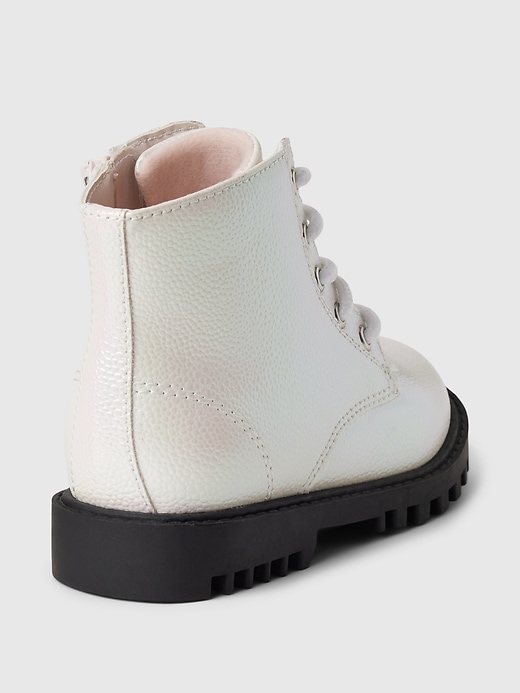 Image number 4 showing, Baby & Toddler Metallic Lace-Up Boots