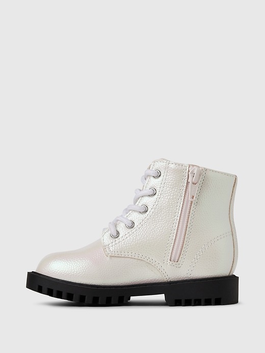 Image number 5 showing, Baby & Toddler Metallic Lace-Up Boots